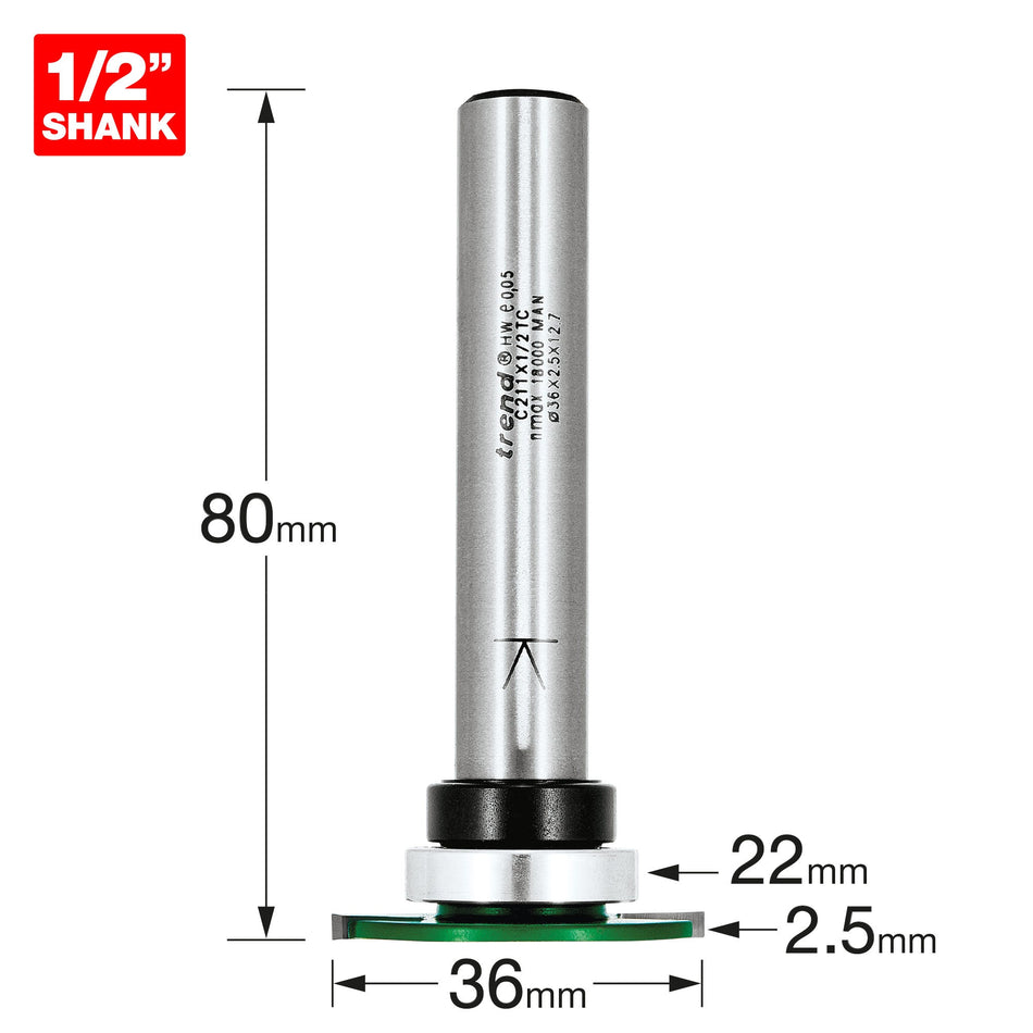 Trend Tools C211X1/2TC Weatherseal Groover 2.5Mm X 7Mm