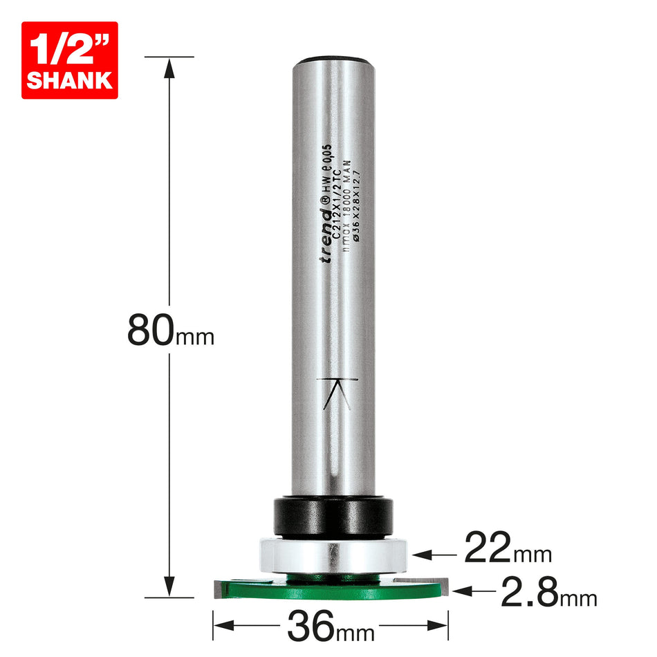 Trend Tools C212X1/2TC Weatherseal Groover 2.8Mm X 7Mm