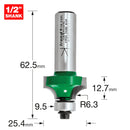 Trend Tools C076X1/2TC Rounding Over 6.3Mm Radius X 12.7Mm Cut