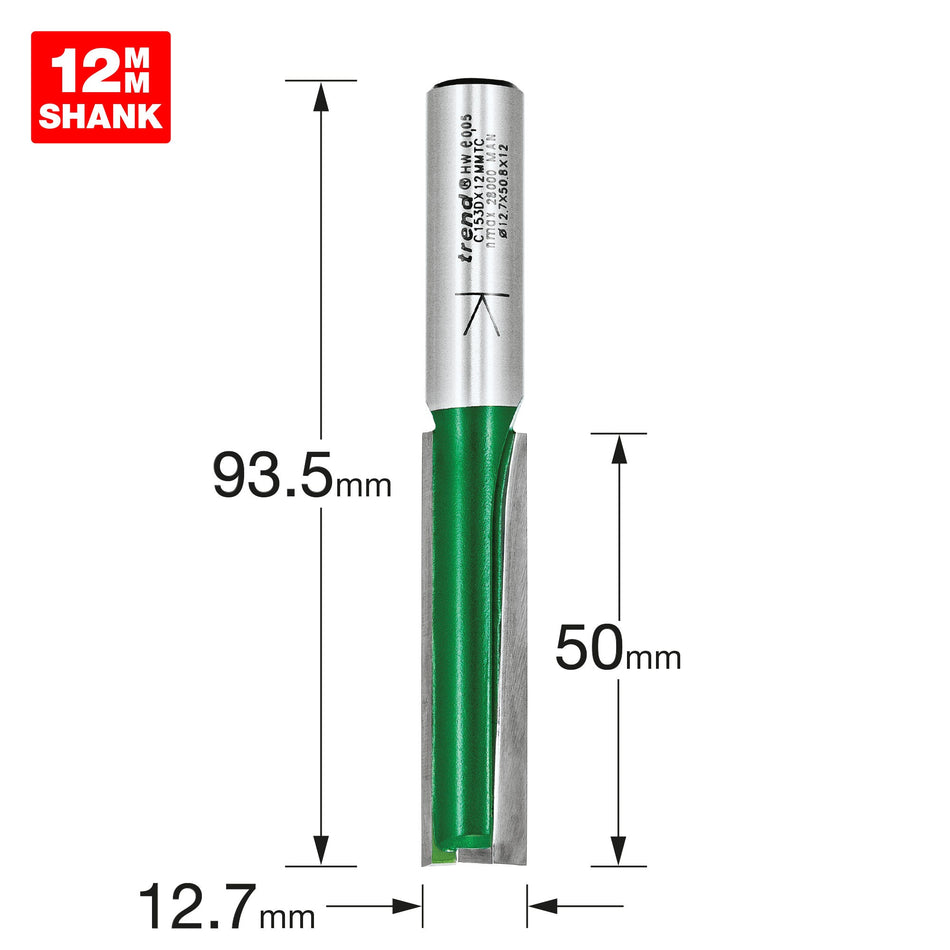 Trend Tools C153DX12MMTC Two Flute Cutter 12.7Mm Diameter