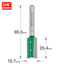 Trend Tools C021SX1/4TC Two Flute 12.7Mm Diameter X 25Mm Cut Scale