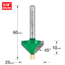 Trend Tools C049AX1/4TC Pin Guided Chamfer Bevel Cutter 45 Degrees