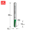 Trend Tools C052AX1/4TC Radius 3Mm Radius X 6Mm Diameter