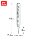 Trend Tools C001EX1/4TC Two Flute Cutter 2.5Mm Diameter