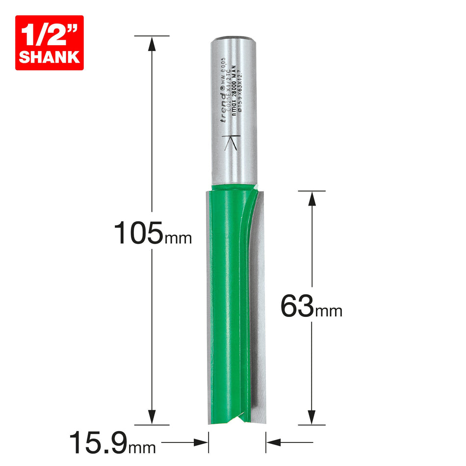 Trend Tools C025EX1/2TC Two Flute Cutter 15.9Mm Diameter