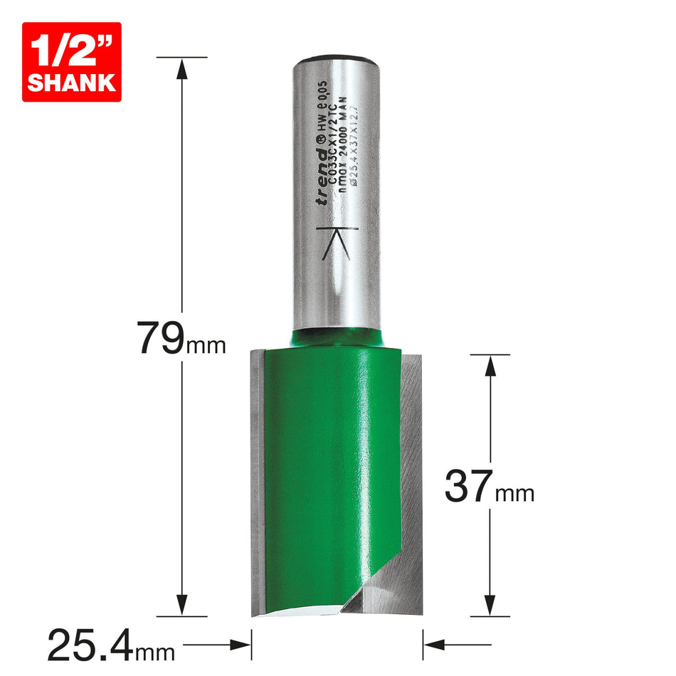 Trend Tools C033CX1/2TC Two Flute Cutter 25.4Mm Diameter