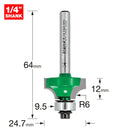 Trend Tools C075AX1/4TC Rounding Over 6.0Mm Radius X 12Mm Cut