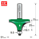 Trend Tools C079AX1/2TC Rounding Over 19Mm Radius X 25Mm Cut