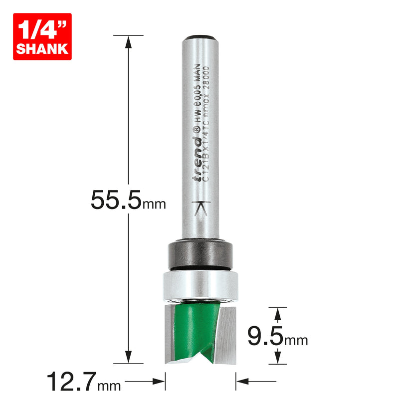 Trend Tools C121BX1/4TC Template Profile 12.7Mm Diameter
