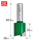 Trend Tools C033EX1/2TC Two Flute Cutter 26Mm Diameter