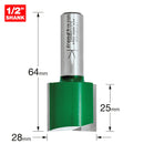 Trend Tools C033GX1/2TC Two Flute Cutter 28Mm Diameter