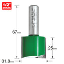 Trend Tools C033KX1/2TC Two Flute Cutter 31.8Mm Diameter