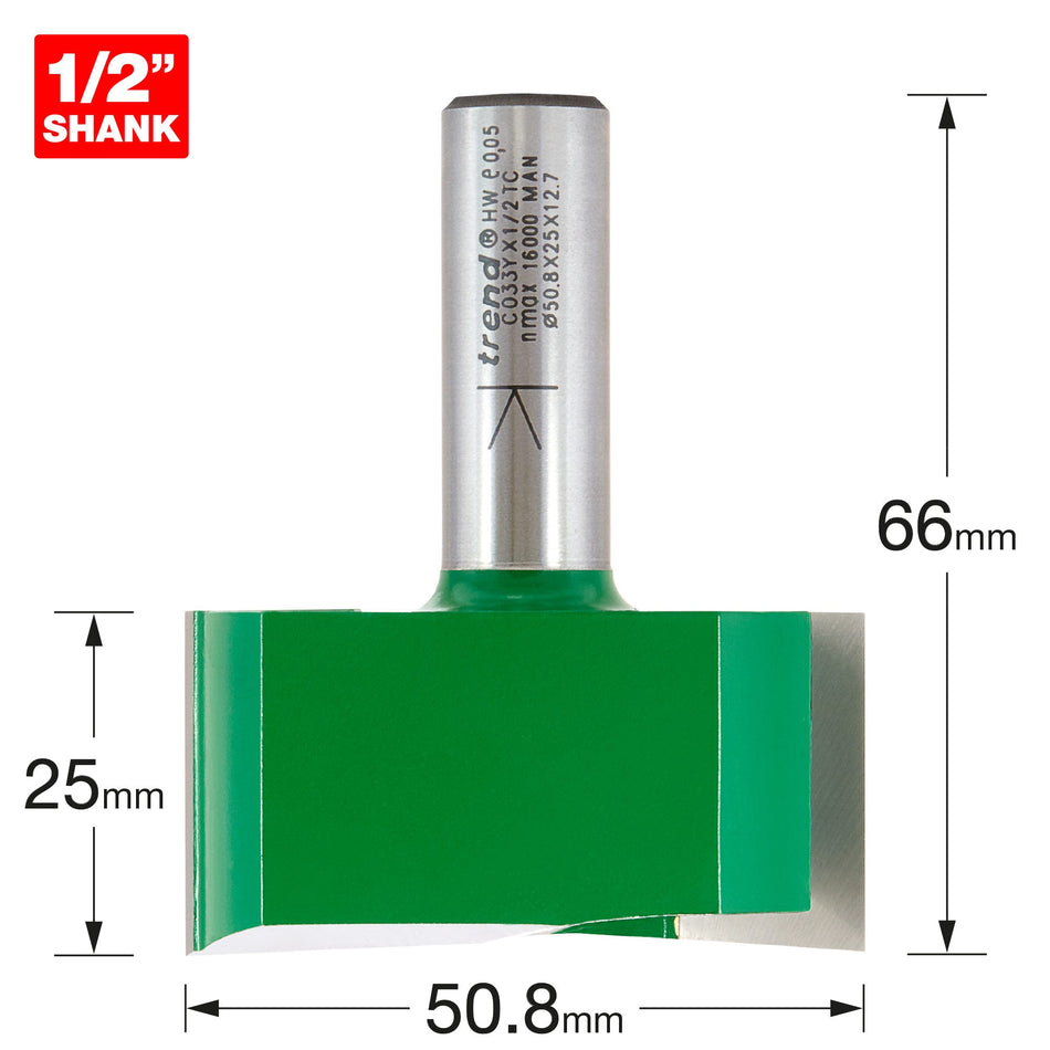 Trend Tools C033YX1/2TC Two Flute Cutter 50.8Mm Diameter