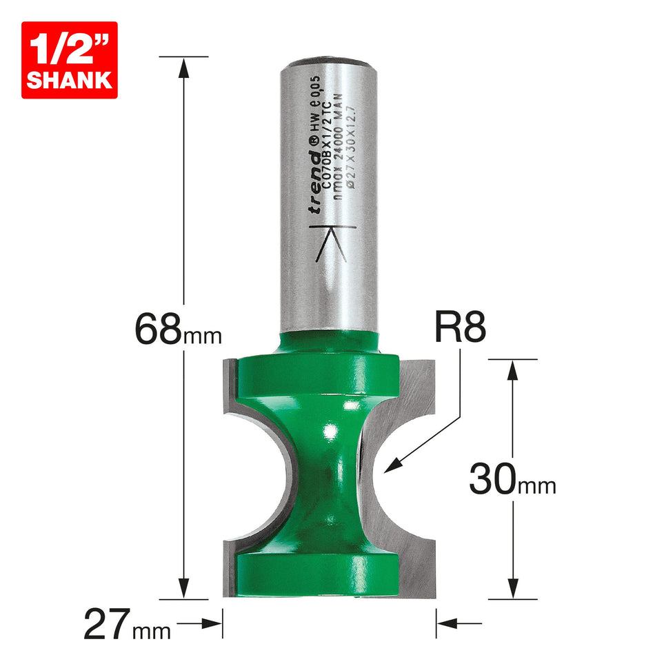 Trend Tools C070BX1/2TC Staff Bead 8Mm Radius