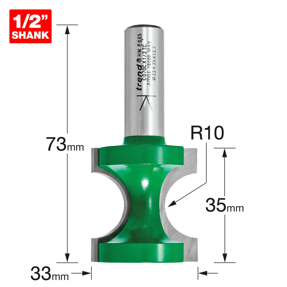 Trend Tools C070CX1/2TC Staff Bead 10Mm Radius