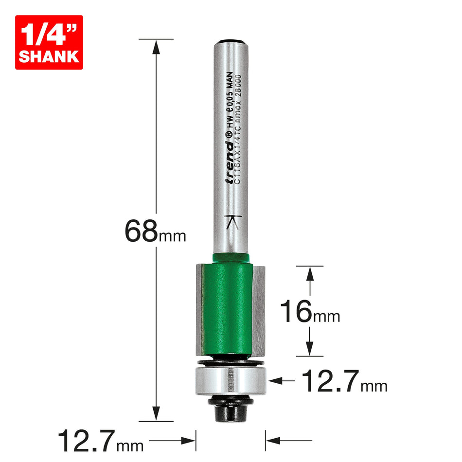 Trend Tools C116AX1/4TC Self Guided Trimmer 12.7Mm Diameter
