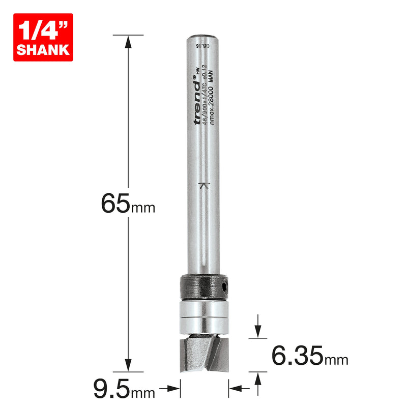 Trend Tools 46/900X1/4TC Guided Profiler 9.5Mm Dia X 6Mm Cut