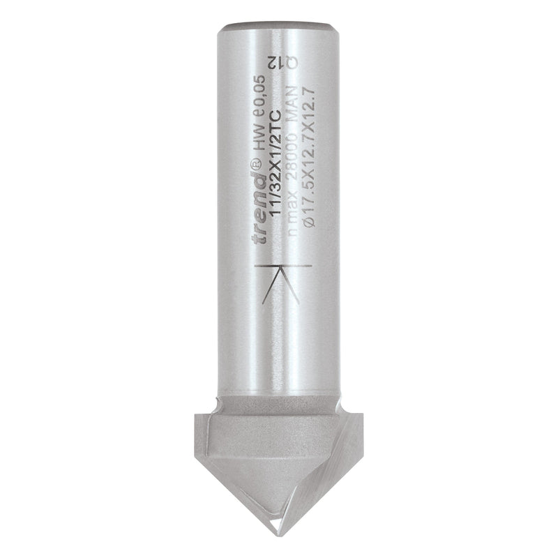Trend Tools 11/32X1/2TC Chamfer V Groove Cutter 45 Degrees