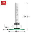 Trend Tools C210AX1/4TC Weatherseal Groover 2Mm X 7Mm