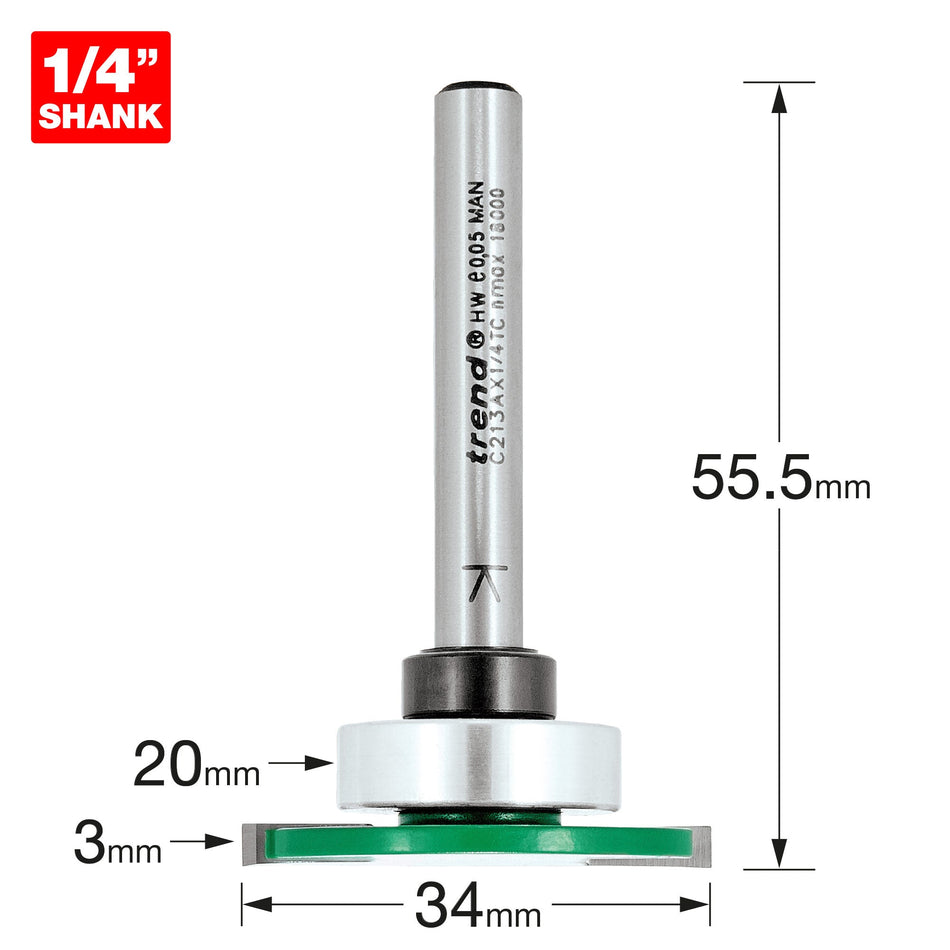 Trend Tools C213AX1/4TC Weatherseal Groover 3Mm X 7Mm