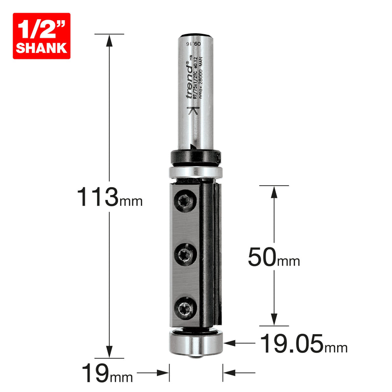 Trend Tools RT/75X1/2TC Rota-Tip Double Guided 19.1 Dia X 50Mm Cut