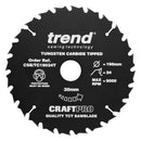 Trend Tools CSB/TC19024T Trend Wood Cordless Circular Saw Blade 190Mm X 30Mm X 24T