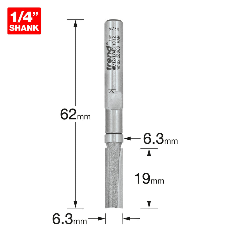 Trend Tools MB/12X1/4TC Mini Guided Profiler 6.3Mm Dia X 19Mm