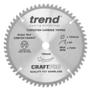 Trend Tools CSB/CC18460T Trend Wood Cordless Mitre Saw Blade 184Mm X 16Mm X 60T