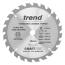 Trend Tools CSB/18424TA Trend Wood Cordless Circular Saw Blade 184Mm X 16Mm X 24T