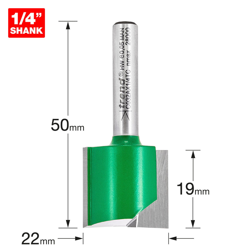 Trend Tools C032AX1/4TC Two Flute Cutter 22Mm Diameter