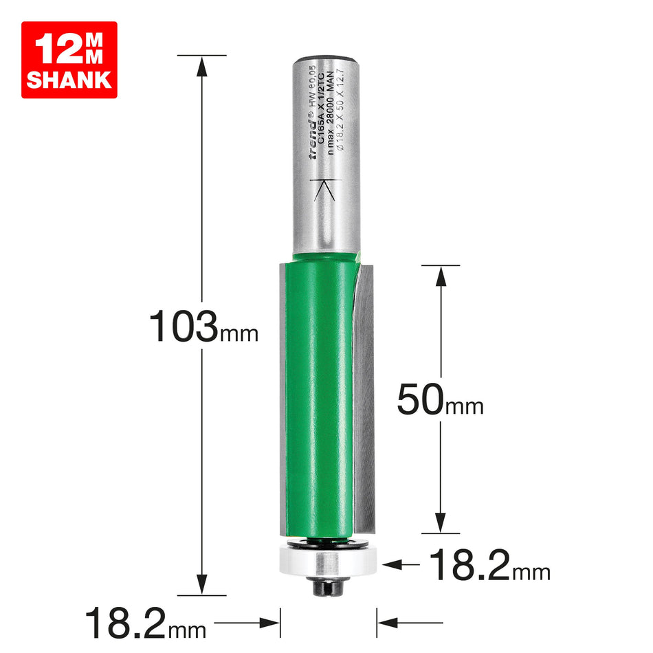 Trend Tools C165AX1/2TC Trimmer 18.2Mm Diameter X 50Mm Cut