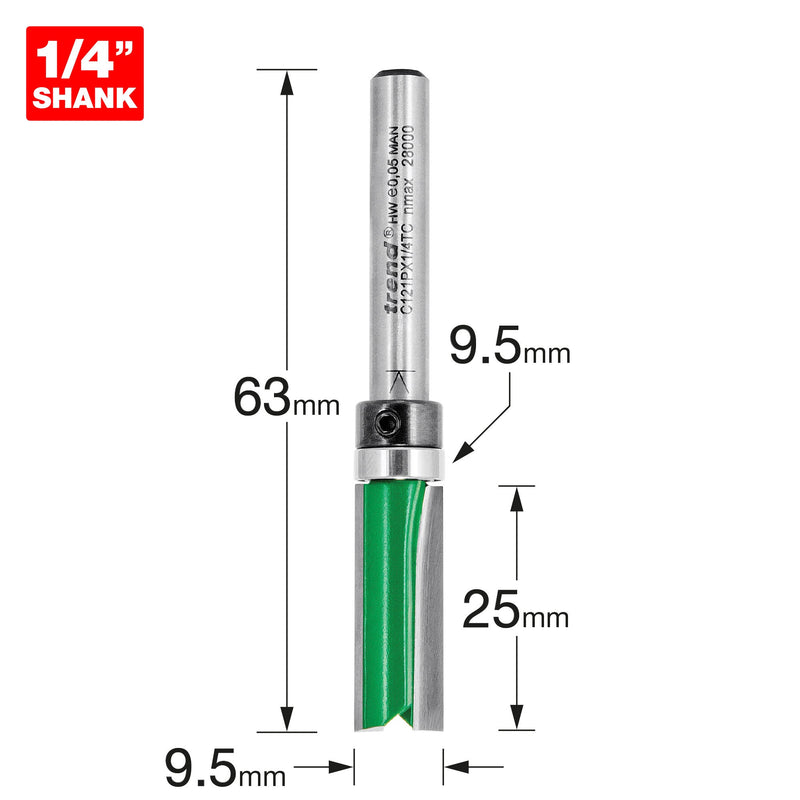 Trend Tools C121PX1/4TC Template Profile 9.5Mm Diameter