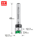 Trend Tools C121KX1/4TC Template Profile 12.7Mm Diameter