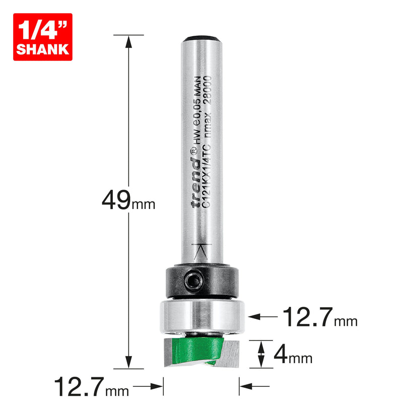 Trend Tools C121KX1/4TC Template Profile 12.7Mm Diameter