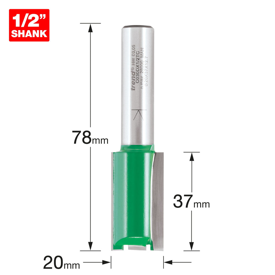 Trend Tools C030DX1/2TC Two Flute Cutter 20.0Mm Diameter