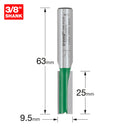 Trend Tools C014X3/8TC Trend Craftpro 3/8In Shank Two Flute Straight Router Cutter Bit 9.5Mm Dia X 25Mm Cut Depth