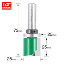 Trend Tools C166BX1/2TC Trend Craftpro 1/2In  Bearing Guided Profiler 25Mm Dia X 25Mm Cut Depth
