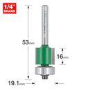 Trend Tools C290X1/4TC Trend Craftpro 1/4In  Low Profile Bearing Guided Trimmer 19.1 Dia X 16Mm Cut Depth