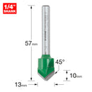 Trend Tools C300X1/4TC Rend Craftpro 1/4 Alucobond 45 Degrees V Groove 13Mm Dia X 10Mm Cut Depth