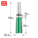 Trend Tools C214AX1/2TC Trend Craftpro 1/2In  Bearing Guided 2 Degree Undercut 22.5Mm Dia X 50Mm Cut Depth