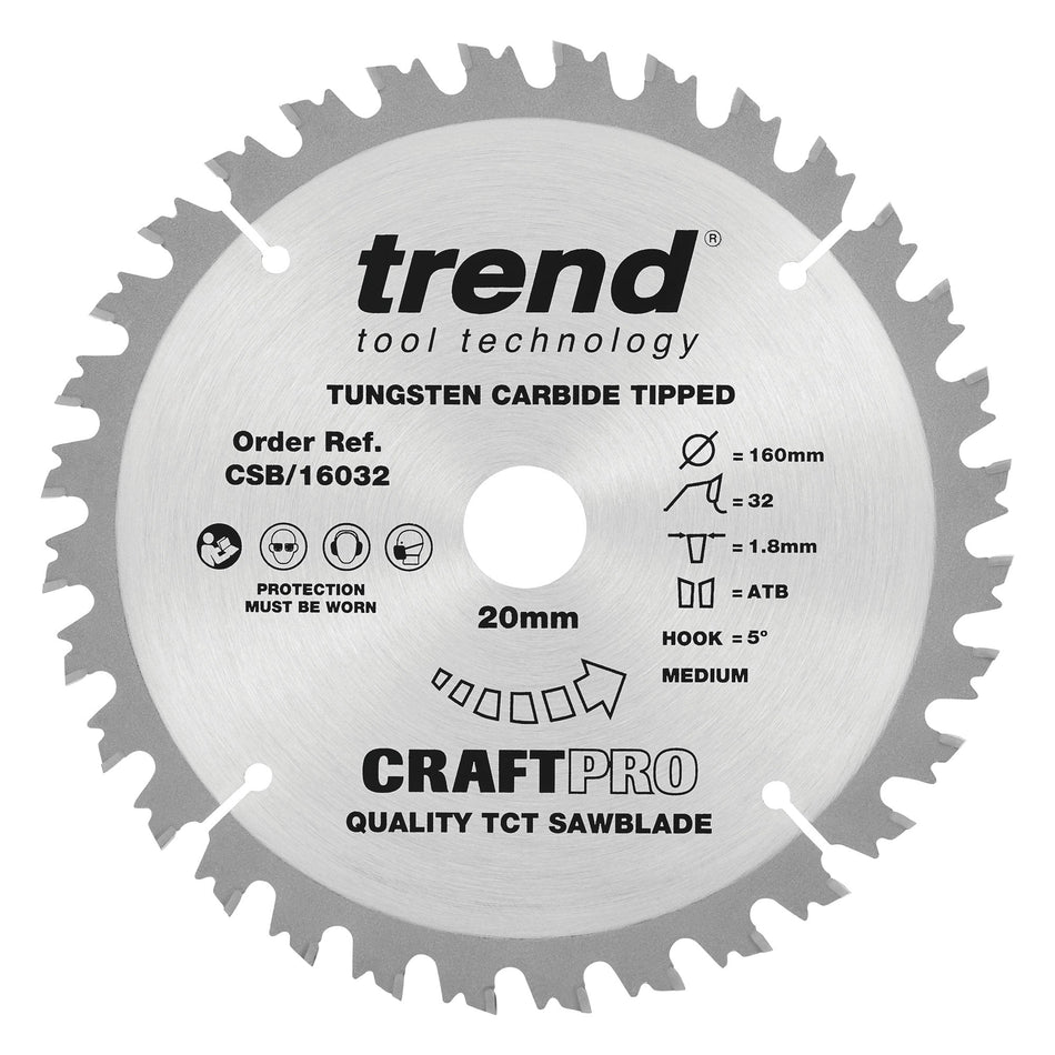 Trend Tools CSB/16032 Trend Wood Circular Saw Blade 160Mm X 20Mm X 32T