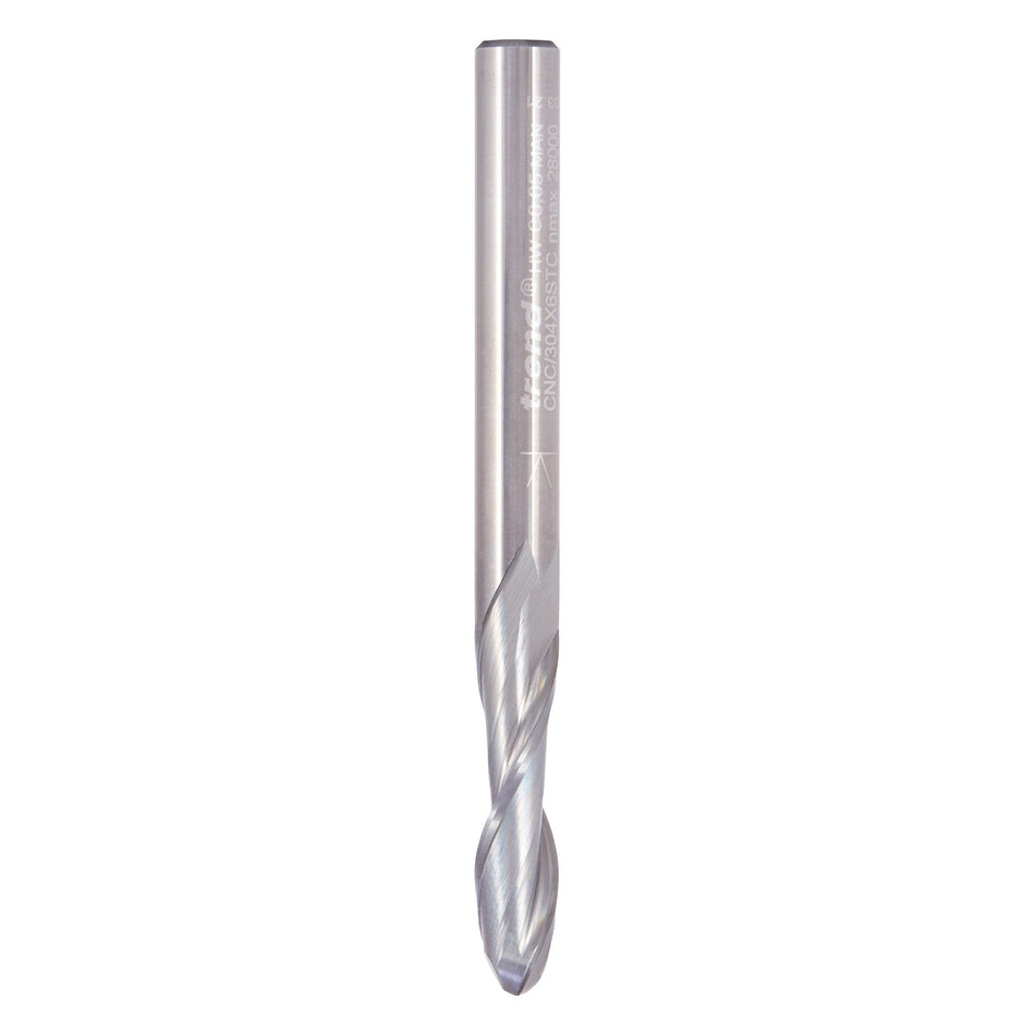 Trend Tools CNC/304X6STC Bullnose Spiral Up-Cut 6Mm Diameter