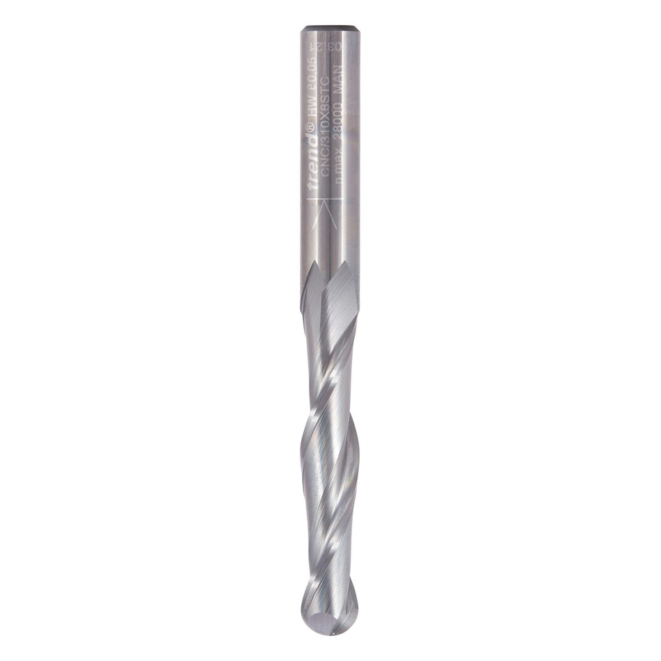 Trend Tools CNC/310X8STC Bullnose Spiral Up-Cut 8Mm Diameter