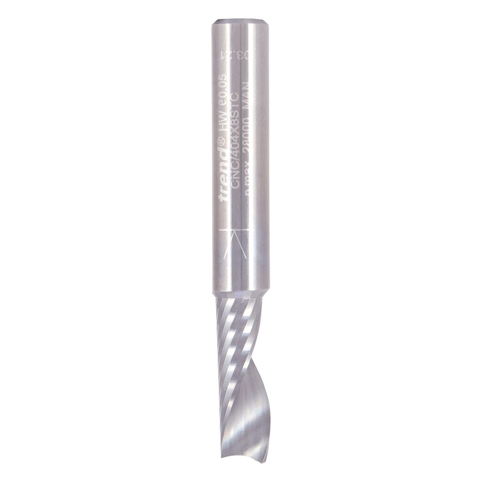 Trend Tools CNC/404X8STC O Flute Spiral Up-Cut 8 X 22 X 50 X 8Mm