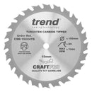 Trend Tools CSB/15024TB Trend Wood Cordless Circular Saw Blade 150Mm X 10Mm X 24T