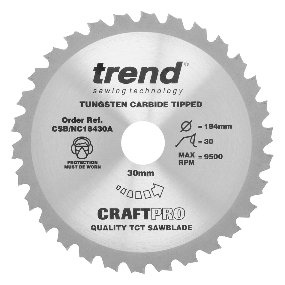 Trend Tools CSB/NC18430A Blade Tc 184 X 30 Teeth X 30 Nail Cutting