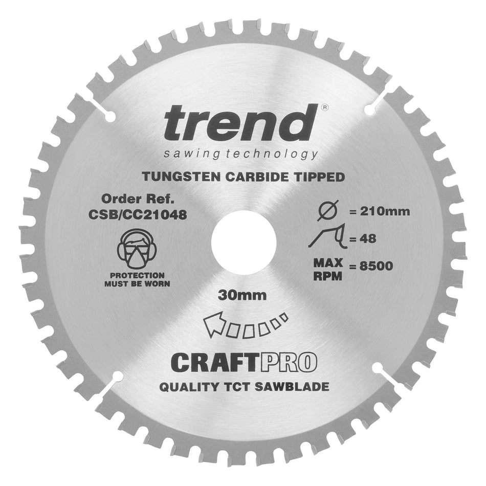 Trend Tools CSB/CC21048 Trend Wood Mitre Saw Blade 210Mm X 30Mm X 48T