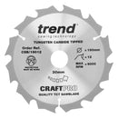 Trend Tools CSB/19012 Trend Wood Circular Saw Blade 190Mm X 30Mm X 12T