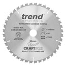 Trend Tools CSB/CC25440T Trend Wood Cordless Mitre Saw Blade 254Mm X 30Mm X 40T
