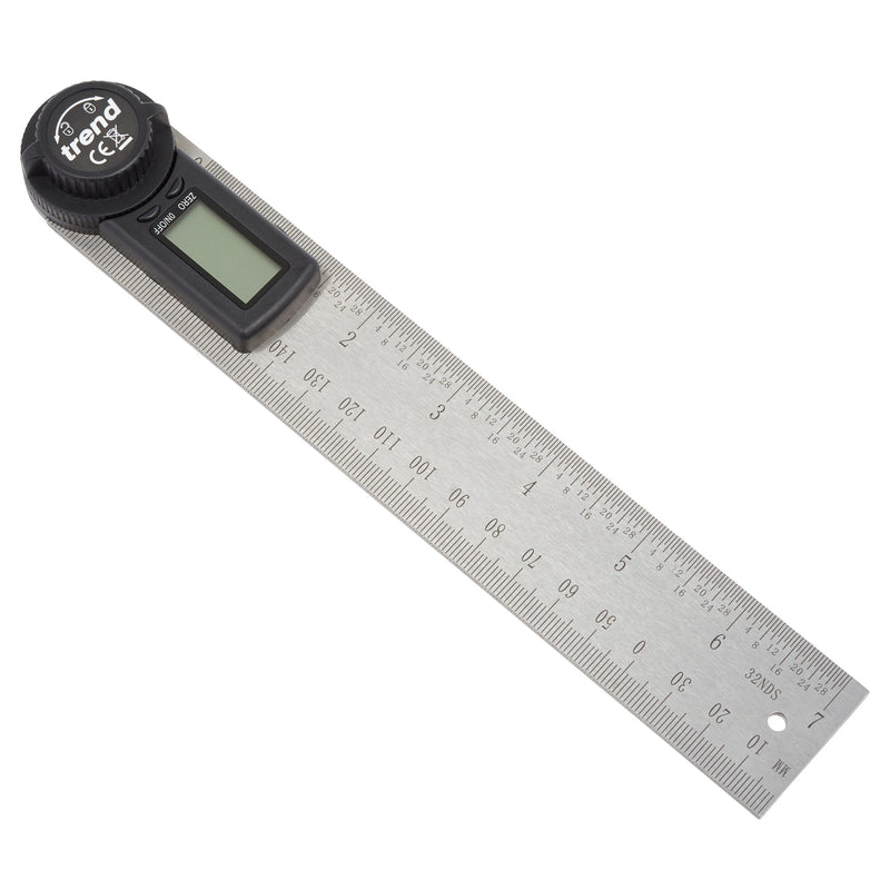 Trend Tools DAR/200 Trend Digital Angle Rule - 360 Degree Angle Range For Measuring And Marking Bevels, Mitres And Slopes - Uk Sale Only